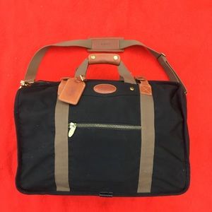 Dakota Tumi Black Canvas Dufflebag Carry On Travel Leather Dual Compartments